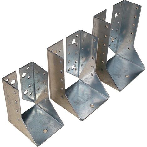 Supporto chiuso acciaio zincato per trave legno lamellare mm 80 x 120 (8x12 cm) (1/2)