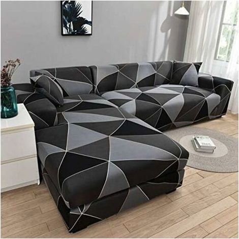 Stretch-Ecksofabezug, L-förmiger Sofabezug, für 1/2/3/4-Sitzer-Sofas (für den L-förmigen Ecksofabezug werden zwei benötigt) (Farbe: D, Größe: 1-Sitzer (90-140 cm))