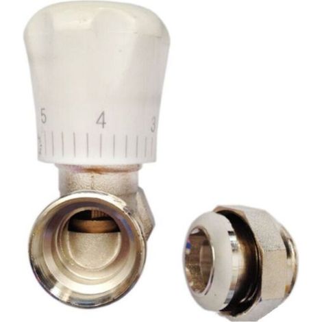 Robinet thermostatique de radiateur en laiton 1/2 pouce, type droit DN15, vanne de régulation automatique de température pour chauffage à air (DN15) (1/2)