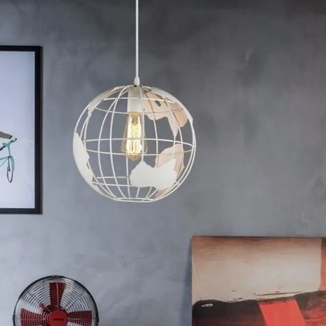 Fusion Lustre en Fer Forgé Minimaliste Moderne Nordique E27 Blanc Suspension Luminaire Ajustable pour Salon Cuisine (1/4)