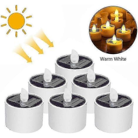 Bougies solaires d'extérieur. lot de 6. effet scintillant. (1/5)