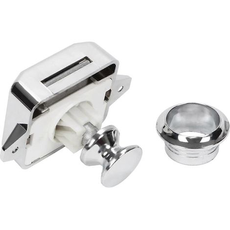 Bouton-poussoir pour camping-car - Verrouillage de porte et de placard - Argenté (1/5)