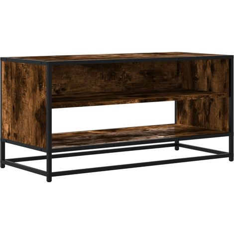 Mobile TV multimediale scaffale per televisione televisione buffet sala da pranzo soggiorno camera da letto rovere affumicato 91 x 40 x 46 cm derivati del legno e metallo marrone 020027406