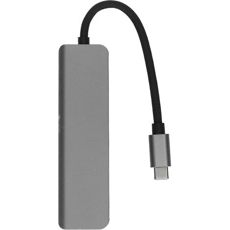 Hub USB-C 5-en-1 avec HDMI 4K 30Hz, USB 3.0, 2 ports USB 2.0 et PD, compatible Type C, multiprise compacte, sans pilote, idéal pour bureau et voyage (1/5)