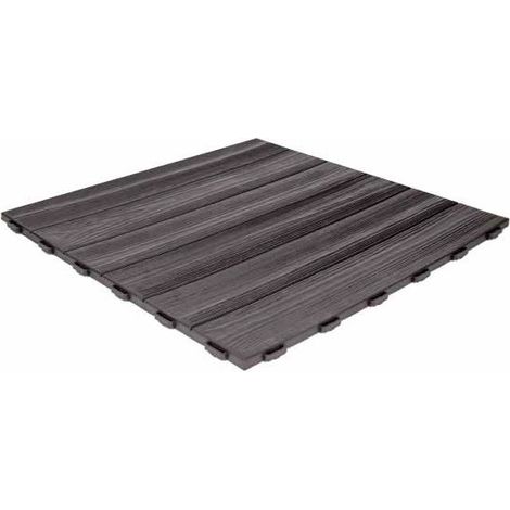 Idroweb – Dalle clipsable extérieure effet bois marron – Haute densité – Autoportante et imputrescible – Pose facile sans outil
