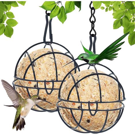 Mangeoire suspendue en métal pour petits oiseaux sauvages, lot de 2 (1/4)