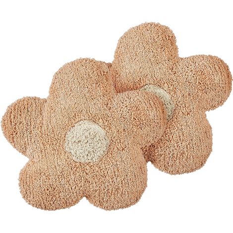 Dekokissen 2er Set SORREL Baumwolle 30 x 30 cm Pfirsichrosa Blume