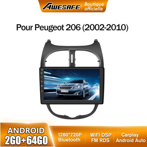 AWESAFE Autoradio Android 13 pour Peugeot 206 (2002-2010) 2Go+64Go 9'' Écran Tactile avec GPS Carplay Android Auto FM WiFi (1/5)