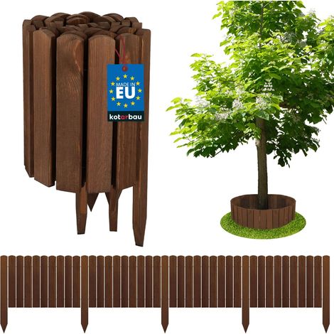 KOTARBAU® Bordure Jardin Exterieur Bois - 200 x 30 cm - Cloture Bois Jardin - Brun - Palissade Flexible - Décoration Jardin