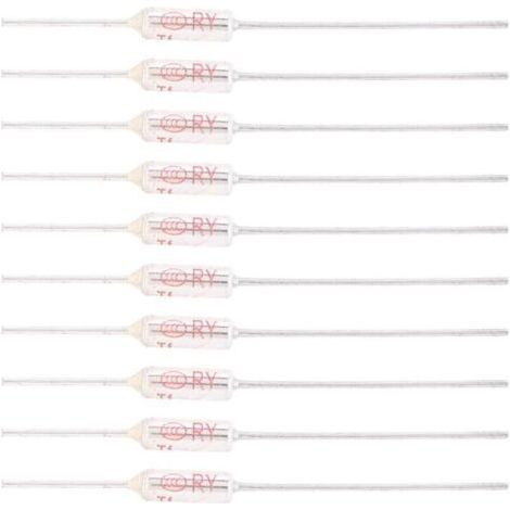 10 Pieces Thermal Fuse 250V 10A 115℃/239℉, Metal Shell Thermal Fuse Cutoff, Thermal Fuse TF 72250℃ (115℃)