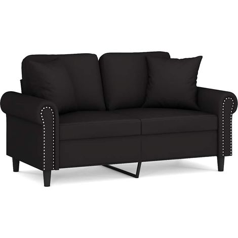 Maison Exclusive - Divano a 2 Posti con Cuscini Nero 120 cm in Velluto