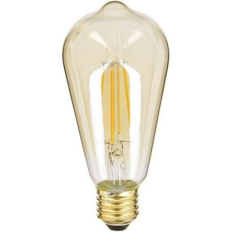 Ampoule LED rétro style Edison en verre ambré, culot E27, 7 W (équivalent 50 W), 806 lm, lumière chaude blanc (2700 K), idéale pour lustres, appliques et décoration intérieure (1/5)