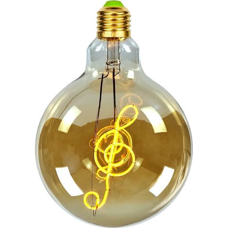Ampoules LED vintage Big Globe G125 220 et Alphabets Ampoule décorative Super Chaud musique 4 W 240 V Jaune (1/5)