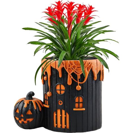 Halloween Pumpkin Flower Pot, Decorative Resin Planter Vase, Festive Pumpkin Table Centerpiece, Exquisite Floral Arrangement Holder, for Party, Bedroom, Apartment, Dorm, Living Room (1/5)
