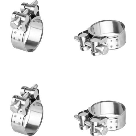 4 Pcs Collier de Serrage Tuyau Réglable 17-19 mm, Collier de Serrage Inox, Colliers de Serrage à Vis Metallique, Boulons Collier Durite pour Tuyau à Essence Diesel Piscine (1/5)