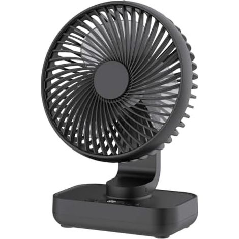 Ventilateur de table silencieux USB batterie 4000mAh oscillant 4 vitesses, pour bureau, maison et déplacement nomade (1/4)