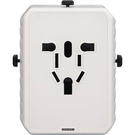 Adaptateur de voyage universel USB-C prise internationale convertisseur multi-prises 100-240VAC blanc (1/5)