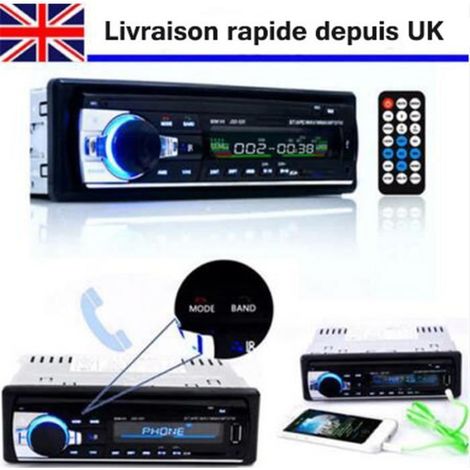 Autoradio Stéréo de Voiture Lecteur Multimédia FM USB MP3 Bluetooth Récepteur (1/4)