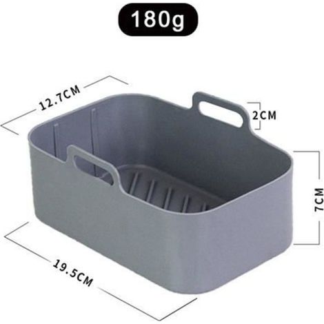 Air Fryer Silicone Panier Plateau Fried Baking Pan Insert Plat Accessoire Double Panier pour Ninja DZ201 pour Air Fryer Gris (1/4)