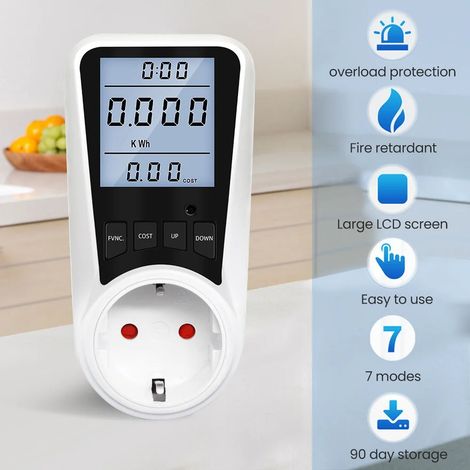 KAKET Compteur Numérique de Puissance 220V 110V, Mesure de la Consommation d'Énergie, Prise EU, Wattmètre Électrique pour la Puissance en Kilowatts (1/5)