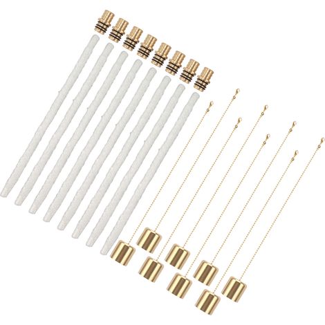 Kit Torche Bouteille de Vin 8 Pièces, Mèches Longue Durée, Supports et Capuchons en Laiton pour Décor Jardin Terrasse (1/5)