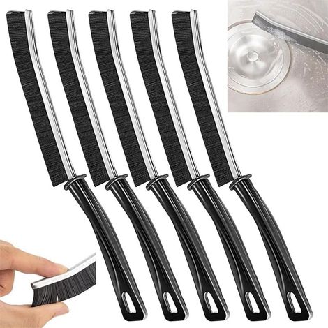 Brosse de Nettoyage des Interstices,5 Pcs Brosse Nettoyage Salle de Bain Brosse Joint Carrelage Brosse de Nettoyage Rainure Fenetre Bristled Crevice Cleaning Brush pour Porte,Fenêtre,Rail de Cui (1/5)