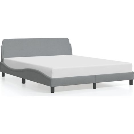 Lit double,Lit adulte,Cadre de lit Dover gris clair 160x200 cm tissu CFW9409212 (1/5)