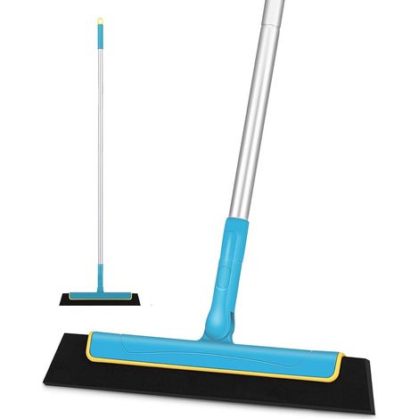 Raclette de douche professionnelle à long manche pour nettoyer les taches d'eau sur les sols, les poils d'animaux, les portes de douche, les fenêtres, etc. CleanHome Raclette professionnelle (1/5)