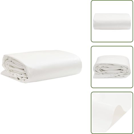 The Living Store Telone Bianco 4x5 m 650 g/m² - Copertura per mobili