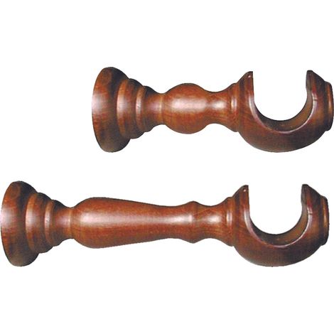 MENSOLA PER SCORRITENDA IN LEGNO+PIASTRA Ø mm. 37 col. Noce cm. 10