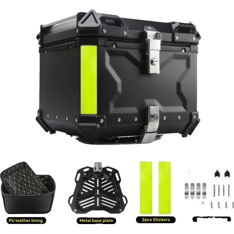 Baúl para motocicleta, impermeable, con mecanismo de cierre rápido, color negro - 45L - X (1/2)