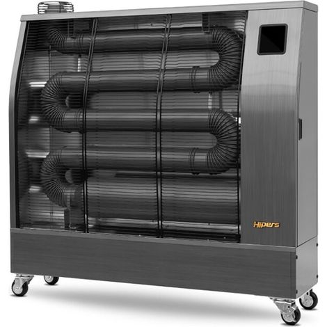 Chauffage Radiateur fioul professionnel mobile radiant infrarouge 24,4 kW motif en acier inoxydable 700-3600 m³ Wifi Hipers WDP85IS