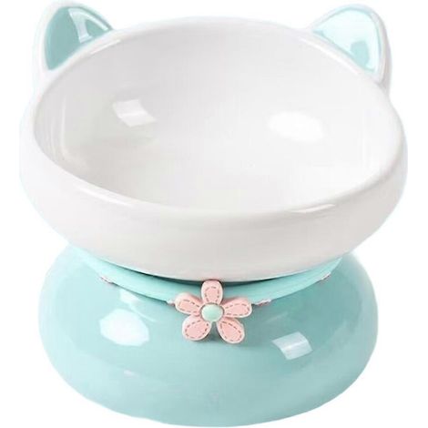 Gamelle surélevée en céramique inclinée pour chatons et petits chiens, gamelle pour eau et nourriture, distributeur de croquettes C (1/5)