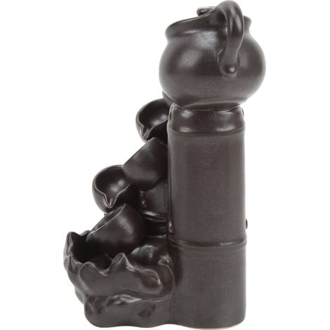 Brûleur d'encens à reflux en céramique dépolie, brûleur d'encens cascade en bambou et pierre, sculpture de théière (1/5)