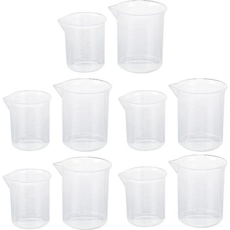 Lot de 10 tasses à mesurer en plastique (1/3)