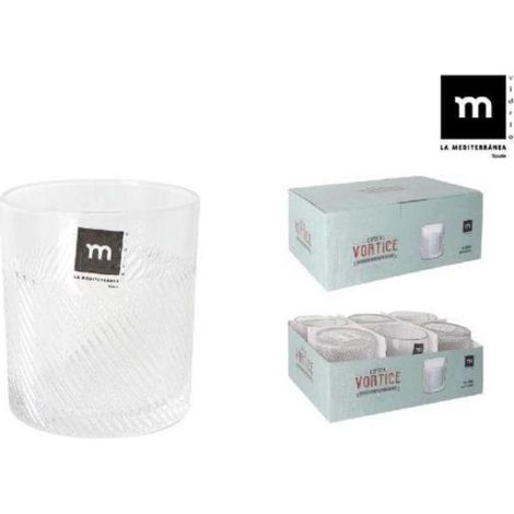 35 cls vaso cristal tallado vintage vortice lamediterranea - caja 6 unidades