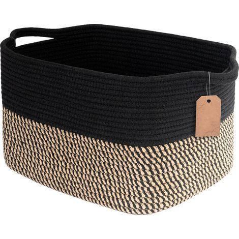 Panier De Rangement - Coton Tressé - 33 X 28 X 23 Cm - Pour Étagère. Placard. Bureau. Chambre Bébé. Salon - Lot De 1 (1/5)