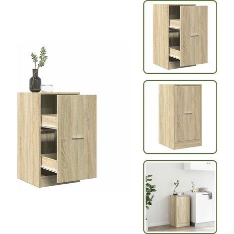 Armoire d'apothicaire chêne sonoma 40x41x77,5cm bois ingénierie - Armoire D'apothicaire - Armoires D'apothicaire - Coffre D'apothicaire - Tiroir D'apothicaire