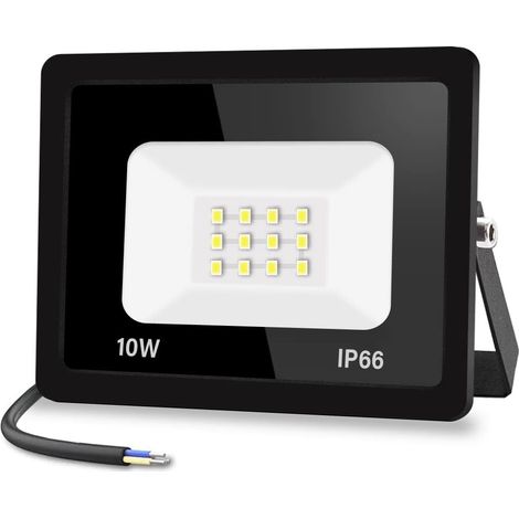 10W spot led extérieur 1000LM IP66 Imperméable Projecteur LED Exterieur Super Brillant Eclairage Extérieur Blanc froid(6000k) Sécurité spot led pour stades, usines, Parking, garage, jardin (1/5)