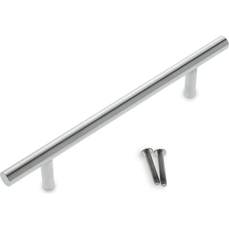 Poignée de Meuble Moderne Acier Inoxydable 18/8 Résistant Installation Facile Ergonomique pour Confort 160 mm Compatible Rail Porte Coulissante, Mate, 160 mm, ACIER INOXYDABLE 18/8 (1/5)