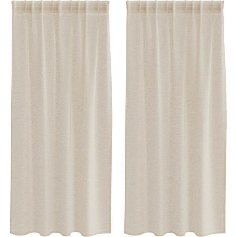 Maison Exclusive - Voile-Vorhang mit Vorhängen 2 pcs Sand 175 x 1