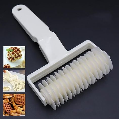 Rouleau coupant à Losanges pour treillages, pâtisserie Treillis Cutter Pâte à Pain Cookie Pie Pizza Lattice DIY Outil de décoration Plastique Blanc Bricolage (1/5)