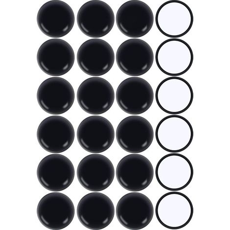 Glissières de meubles de 50 mm de diamètre, glissières de meubles autocollantes, noires, 24 pièces de glissières de meubles autocollantes, adaptées aux sols lisses et aux tapis (1/5)