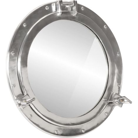 vidaXL Specchio da Parete Design Oblò Ø50 cm in Alluminio e Vetro (1/5)