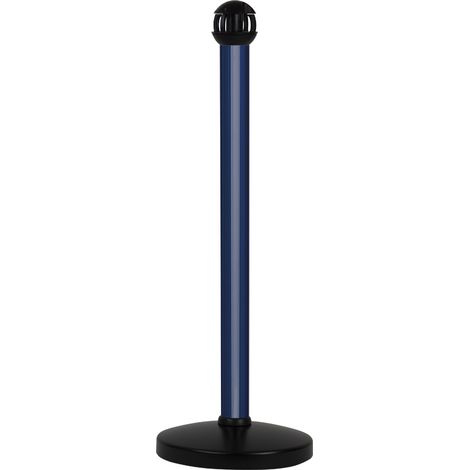 Poteau aluminium bleu sur socle portable avec tête 4 crochets - 2020190 (1/2)