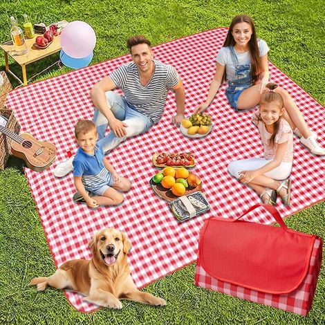 Couverture plage 300×200 cm, pliable/poignée, lavable, camping/jardin. (1/4)