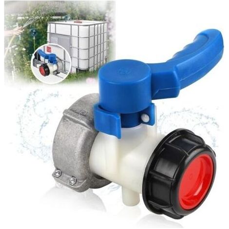 Robinet Cuve 1000L Adaptateur Cuve 1000L DN50 (75mm) Raccord Cuve IBC Robinet de Vidange Adaptateu de Réservoir IBC Connecteur Cuve IBC Papillon (1/4)