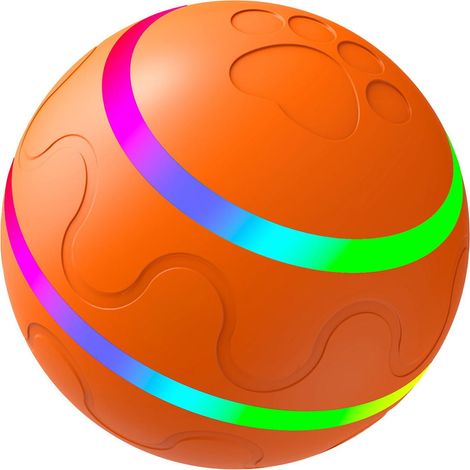 Balle Interactive Pour Chien - Rotation Automatique - Lumières LED - Batterie Rechargeable 500 mAh - Mode Normal Et Mode Fou - Diamètre 80 mm - IP54 - 1 Pièce