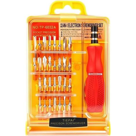 Set of 32 magnetic precision screwdrivers with non-slip handle and accessories for precision work (1/5)