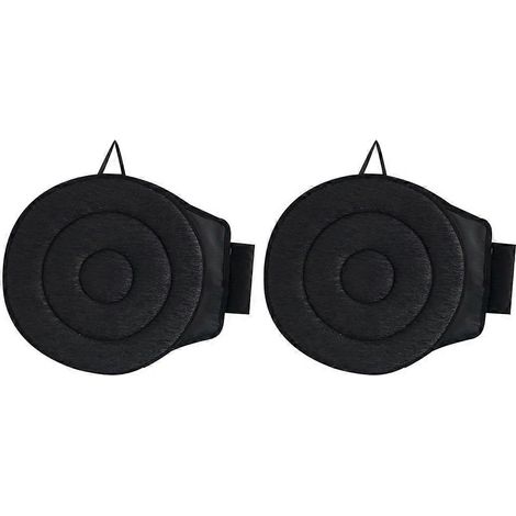 Lot de 2 coussins de siège pivotants à 360°, 40 cm (15,7 pouces), pour voiture, siège pivotant pour personnes âgées, chaise de maison ou de bureau, noir. (1/5)